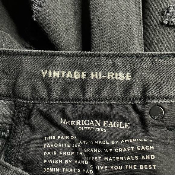 American Eagle Outfitters Black Vintage Hi-Rise Distressed Jeans - Picture 3 of 4